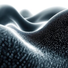 Poster - Abstract Particle Wave Background with Dark Grey and Blue Hues