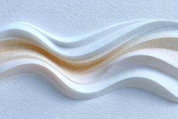 Poster - Abstract Wave Ripple Pattern in Off-White and Pale Taupe