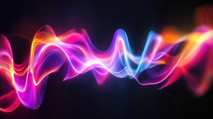 Poster - Vibrant Neon Wave Abstract Art: A Symphony of Light and Color