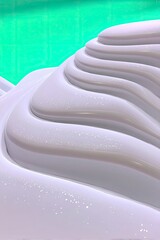 Poster - Abstract White Hills Winter Landscape with Soft Curves