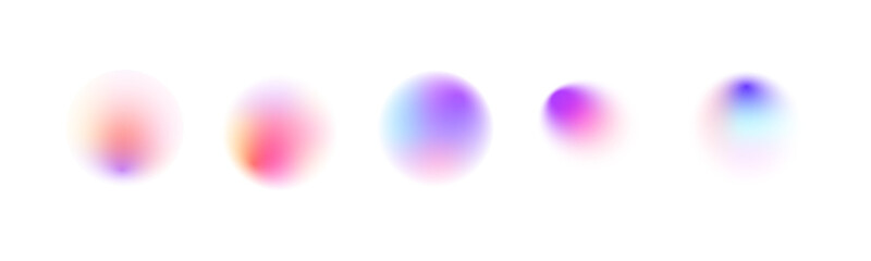 Aufkleber - Ellipse gradient with blue, pink, purple, green glowing round wavy lines speed and motion. Color gradient circle backgrounds, abstract colors blend mesh with soft neon light, shapes. PNG. 
