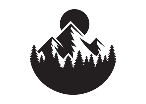 Mountain Ridge of Silhouette black vector Illustration