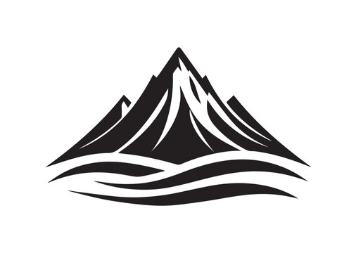 Mountain Ridge of Silhouette black vector Illustration
