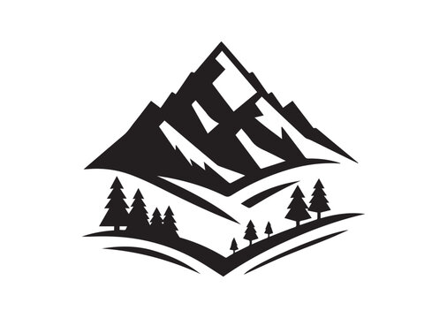 Mountain Ridge of Silhouette black vector Illustration