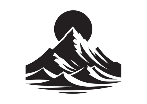 Mountain Ridge of Silhouette black vector Illustration