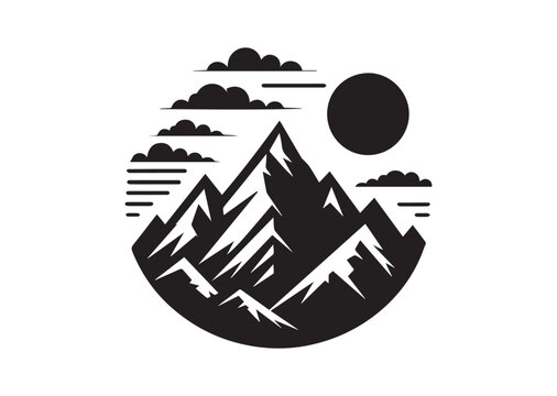 Mountain Ridge of Silhouette black vector Illustration