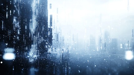Fototapete - Digital Metropolis: A Futuristic Cityscape