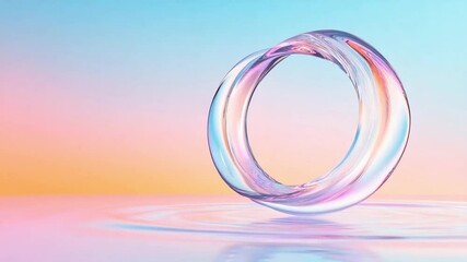 Leinwandbilder - Abstract Glass Ring: The mesmerizing glass ring, crafted with transparent material, reflecting ambient light, captures the essence of modern art and intricate craftsmanship.
