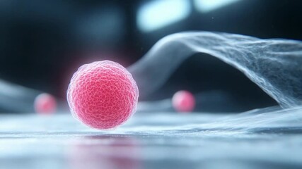 Poster - Microscopic Marvel: An enchanting visualization of a vibrant cell, radiating with life amidst a serene, semi-transparent environment, offering a unique perspective into the realm of science.