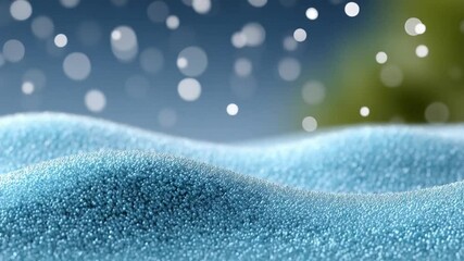Aufkleber - Winter Wonderland: A serene vista of snow-covered landscape, accentuated by delicate bokeh and a soft-focus, creating a whimsical ambiance perfect for winter and holiday-themed projects.