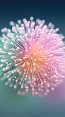 Poster - Pink Pastel Fireworks Burst Abstract 3D Render