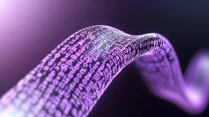 Poster - Digital Flow: A close-up view captures a digital stream of data in a wave, highlighting technology, interconnectedness, and the digital world.
