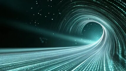 Aufkleber - Illuminating tunnel of lights: A mesmerizing display of light trails forming a tunnel, leading towards an unknown destination, evoking a sense of futuristic journey and technological advancement. 