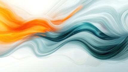 Fototapete - Abstract Swirling Hues: A Symphony of Orange and Teal