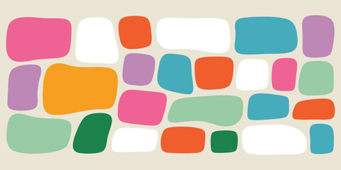 Poster - Colorful Abstract Geometric Shapes Composition for Modern Art Backgrounds and Creative Design Projects, Featuring Bold Colors and Playful Arrangement of Forms