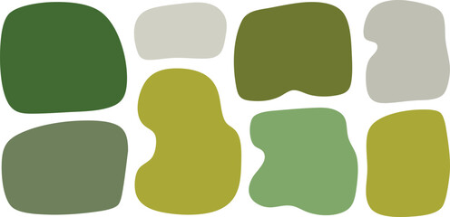 Poster - Abstract Organic Blob Shapes in Earthy Tones for Natural Backgrounds and Creative Design Projects, Featuring Irregular Forms and Calming Color Palette