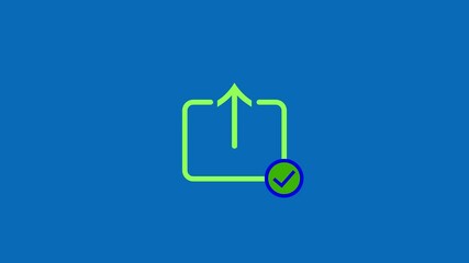 Poster - A simple clean and modern graphic design element featuring a bright lime green bracket shape on a solid royal blue background