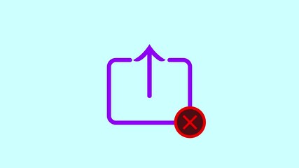 Aufkleber - Purple upload icon with an upward arrow inside a rounded square on a light blue background