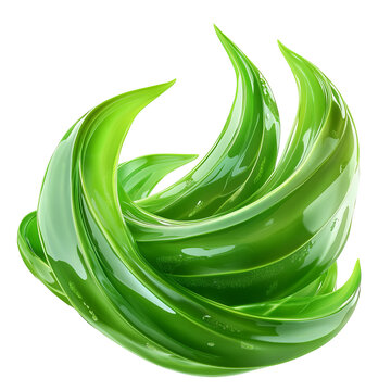 Abstract Swirling Green Shapes Against White. Modern Graphic Design Element.