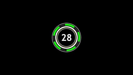 Fototapete - Animated green futuristic circle elements on a black background for graphics