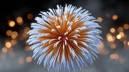 Poster - Fireworks Display: A stunning burst of fireworks explodes in the night sky, its vibrant colors and intricate patterns illuminating the darkness and captivating viewers with its mesmerizing beauty.