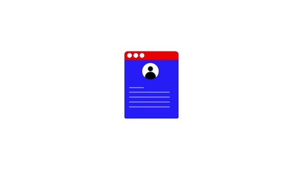 Poster - Animated profile page shows user information on modern digital interface display. Illustration highlights user identity, settings, and personalized data in sleek design.