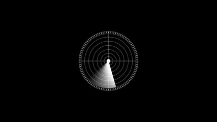 Poster - Animated radar screen displaying information on a black background