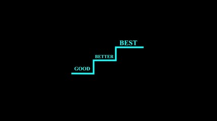 Poster - Conceptual graphic depicting progression from good to better and ultimately best