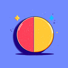 Poster - Vibrant Half-Circle Graphic with Red and Yellow Segments