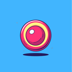 Poster - Vibrant Pink and Yellow Concentric Circle Abstract Design Element