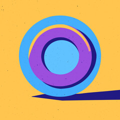 Poster - Abstract Concentric Circles Design with Textured Background