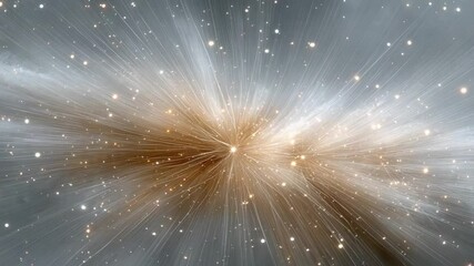 Aufkleber - Explosion of Light: An ethereal explosion of light radiating outward, creating a mesmerizing spectacle of abstract brilliance with shimmering golden particles on gray surface.