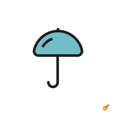 Leinwandbilder - umbrella icon is designed in a visually appealing and easily recognizable style. It’s suitable for various visual needs such as apps, presentations, digital media, or other graphic design projects.
