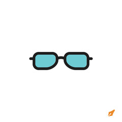 Poster - glasses icon is designed in a visually appealing and easily recognizable style. It’s suitable for various visual needs such as apps, presentations, digital media, or other graphic design projects.