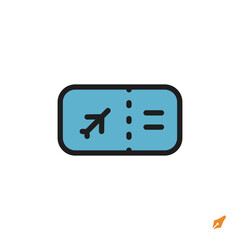 Poster - ticket icon is designed in a visually appealing and easily recognizable style. It’s suitable for various visual needs such as apps, presentations, digital media, or other graphic design projects.