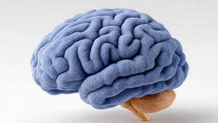 Poster - Thinking Capacity: A close-up look at the intricate details of a healthy brain, showcasing its complex structure and the endless potential of the human mind. 