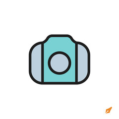 Leinwandbilder - camera icon is designed in a visually appealing and easily recognizable style. It’s suitable for various visual needs such as apps, presentations, digital media, or other graphic design projects.