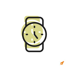 Leinwandbilder - watch icon is designed in a visually appealing and easily recognizable style. It’s suitable for various visual needs such as apps, presentations, digital media, or other graphic design projects.