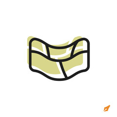 Leinwandbilder - map icon is designed in a visually appealing and easily recognizable style. It’s suitable for various visual needs such as apps, presentations, digital media, or other graphic design projects.