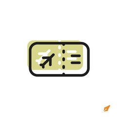 Poster - ticket icon is designed in a visually appealing and easily recognizable style. It’s suitable for various visual needs such as apps, presentations, digital media, or other graphic design projects.