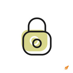 Leinwandbilder - lock icon is designed in a visually appealing and easily recognizable style. It’s suitable for various visual needs such as apps, presentations, digital media, or other graphic design projects.