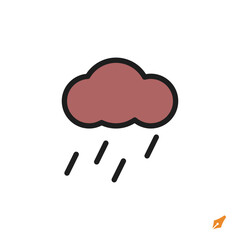 Leinwandbilder - rain icon is designed in a visually appealing and easily recognizable style. It’s suitable for various visual needs such as apps, presentations, digital media, or other graphic design projects.