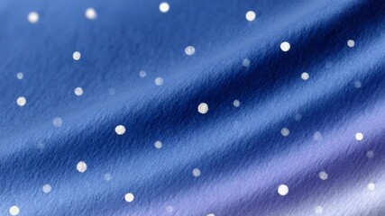 Aufkleber - Blue Fabric Texture with White Dots: Elegant blue fabric with subtle gradient and scattered white dots, creating a luxurious and dreamy textile background.