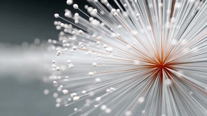 Poster - Illuminated Fiber Optics: An abstract image highlighting the intricate beauty of fiber optic technology with a central core of light and delicate illuminated strands extending outwards.