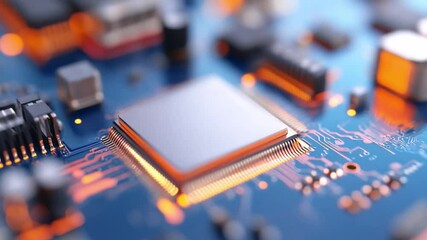 Aufkleber - Digital Core and Circuits: An artistic representation of a computer processor central processing unit and circuit board, displaying technological innovation, computing power.