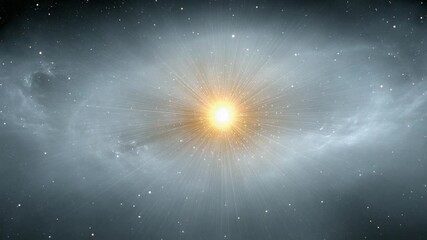Aufkleber - Celestial Burst: A radiant star shines brilliantly at the center of a nebula, its light illuminating the cosmic dust and gas around it.