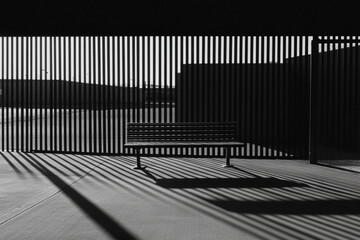 Poster - Light and shadow with geometric patterns in minimalism