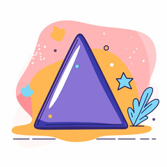 Poster - Vibrant Abstract Triangle with Playful Shapes