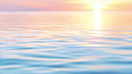 Poster - Tranquil Sea Sunrise: A breathtaking view of the calm ocean under the rising sun, the sky alight with pastel hues. The tranquil scene promotes a sense of calm and peace.