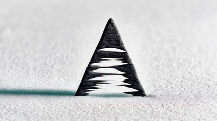 Poster - Black Triangular Shadow on White Snow